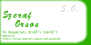 szeraf orsos business card